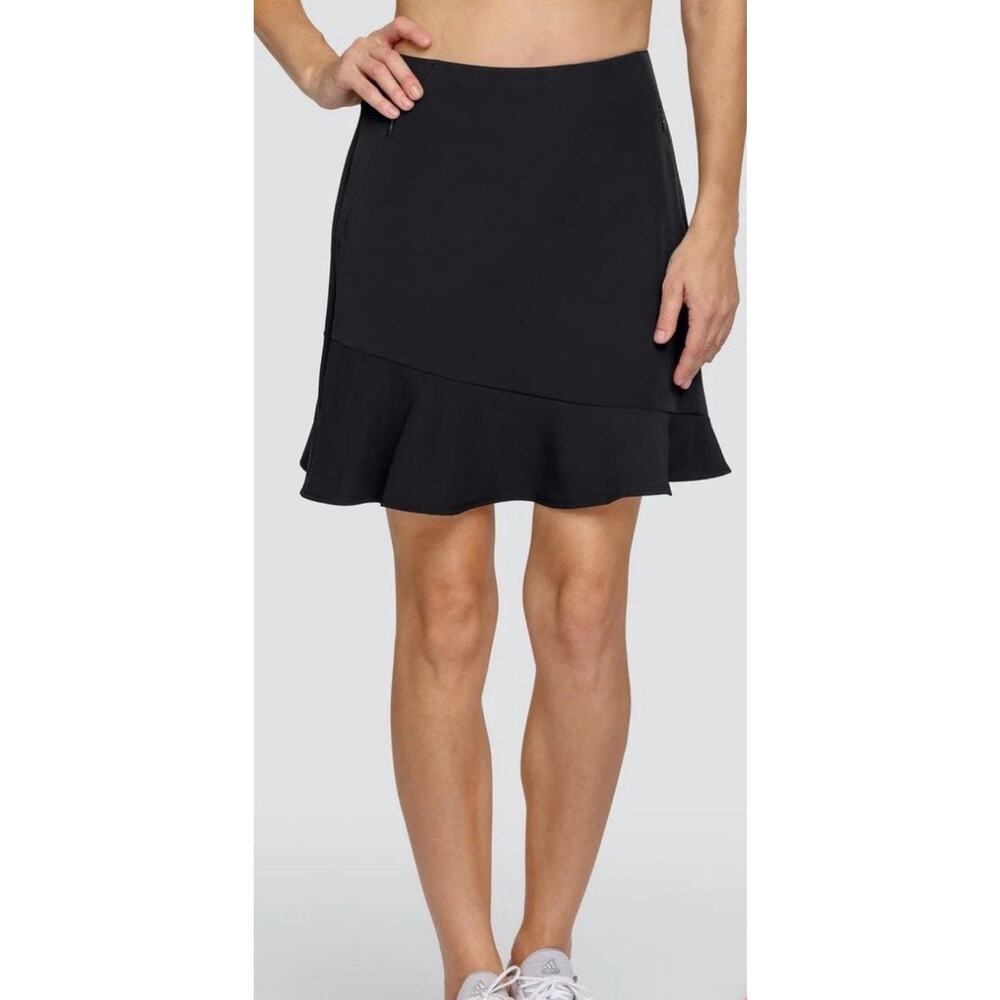 Tail Women’s Black Ruffled Hem 18" Athletic Golf Tennis Skort Skirt Sz 8